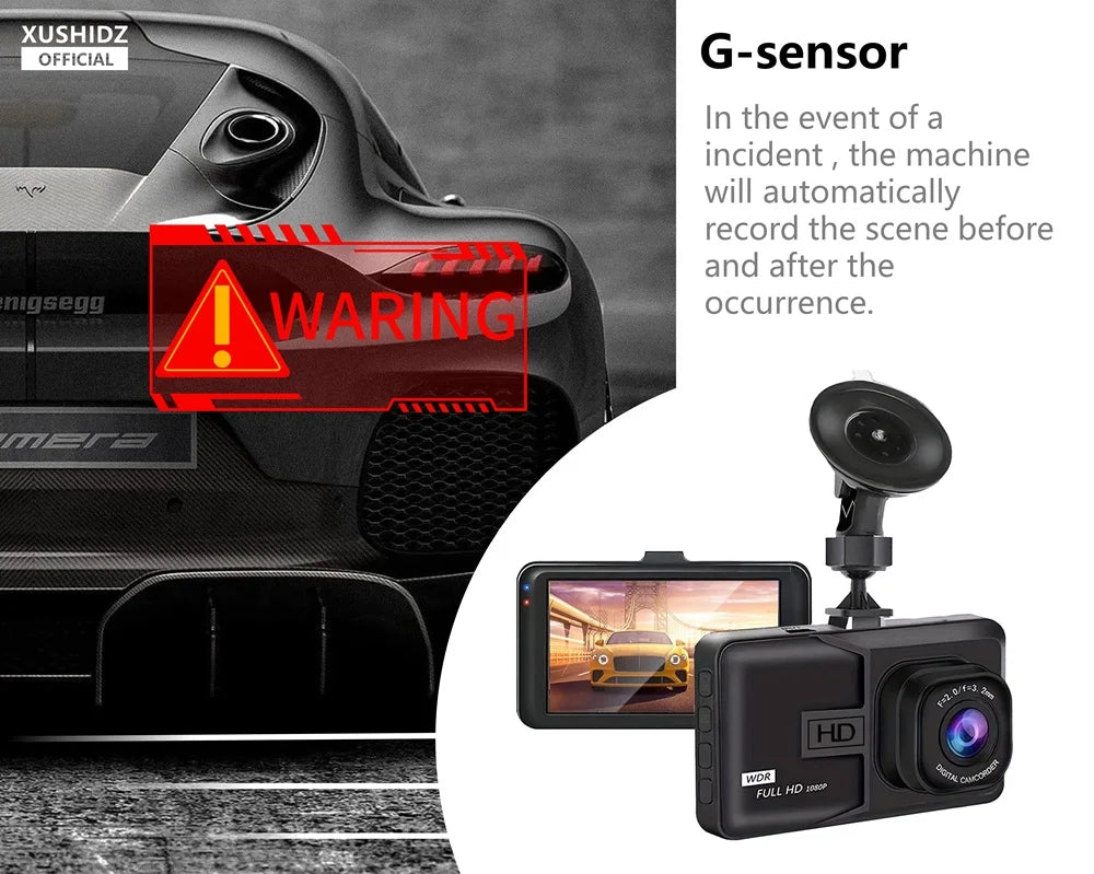 "XUSHIDZ 1080P HD Dash Cam with Night Vision"