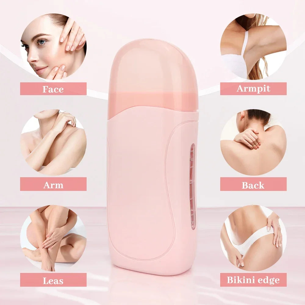 Roll on Depilatory Wax Kit Facial Body Hair Epilator Wax Hair Heating Handheld Depilatory Cleaner Portable Hair Removal Machine